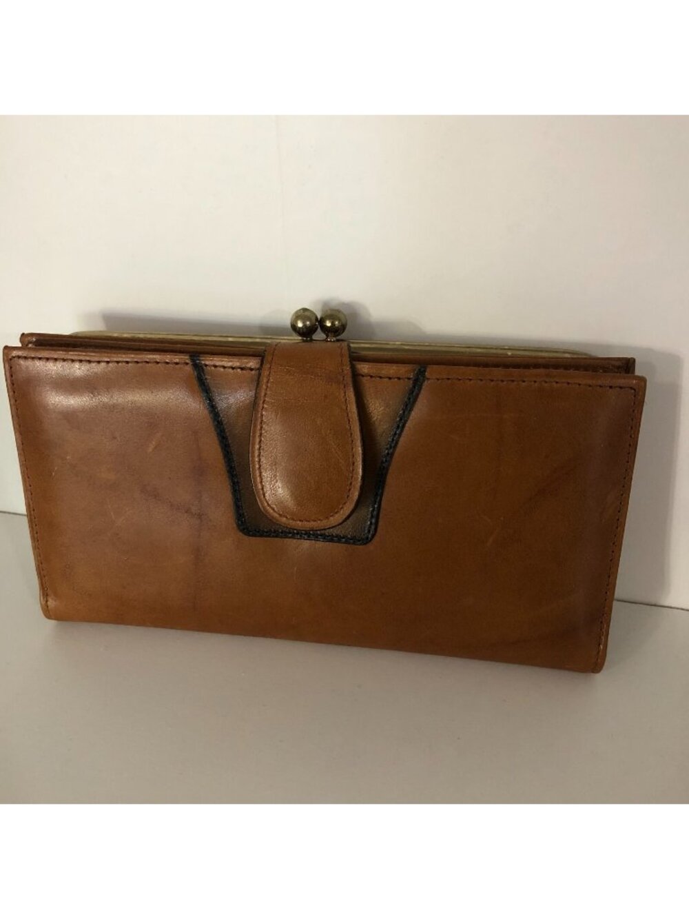 Vtg Renwick Brown Granada Leather Change Purse Cheque Book Notes Wallet Clutch
